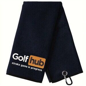 Golf Hub Golf Towel Microfiber Fabric Waffle Pattern Towels Tri-Fold Black Funny